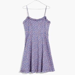 Madewell Cami Ruffle-Hem Mini Dress in Summer Vines